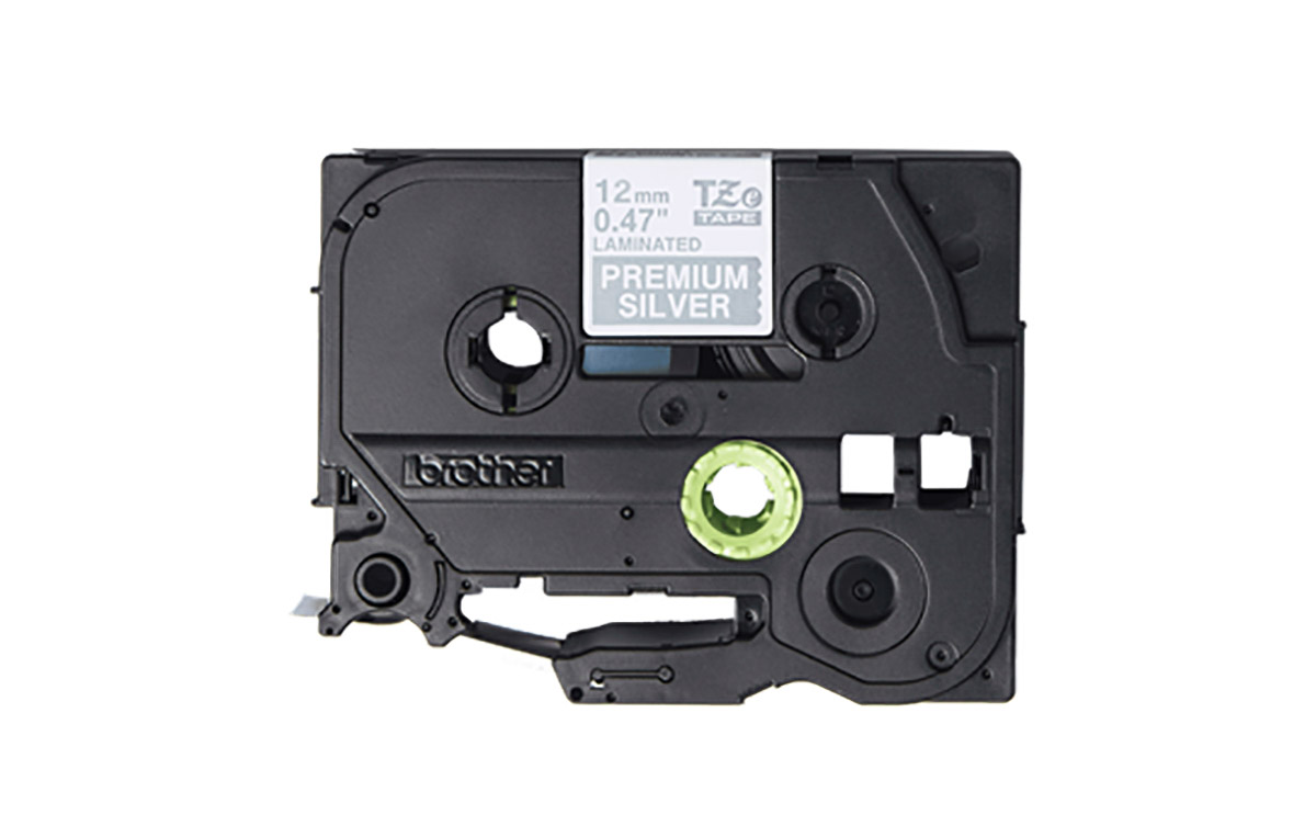 Brother White on Silver Label Printer Tape, 8 m Length, 12 mm Width