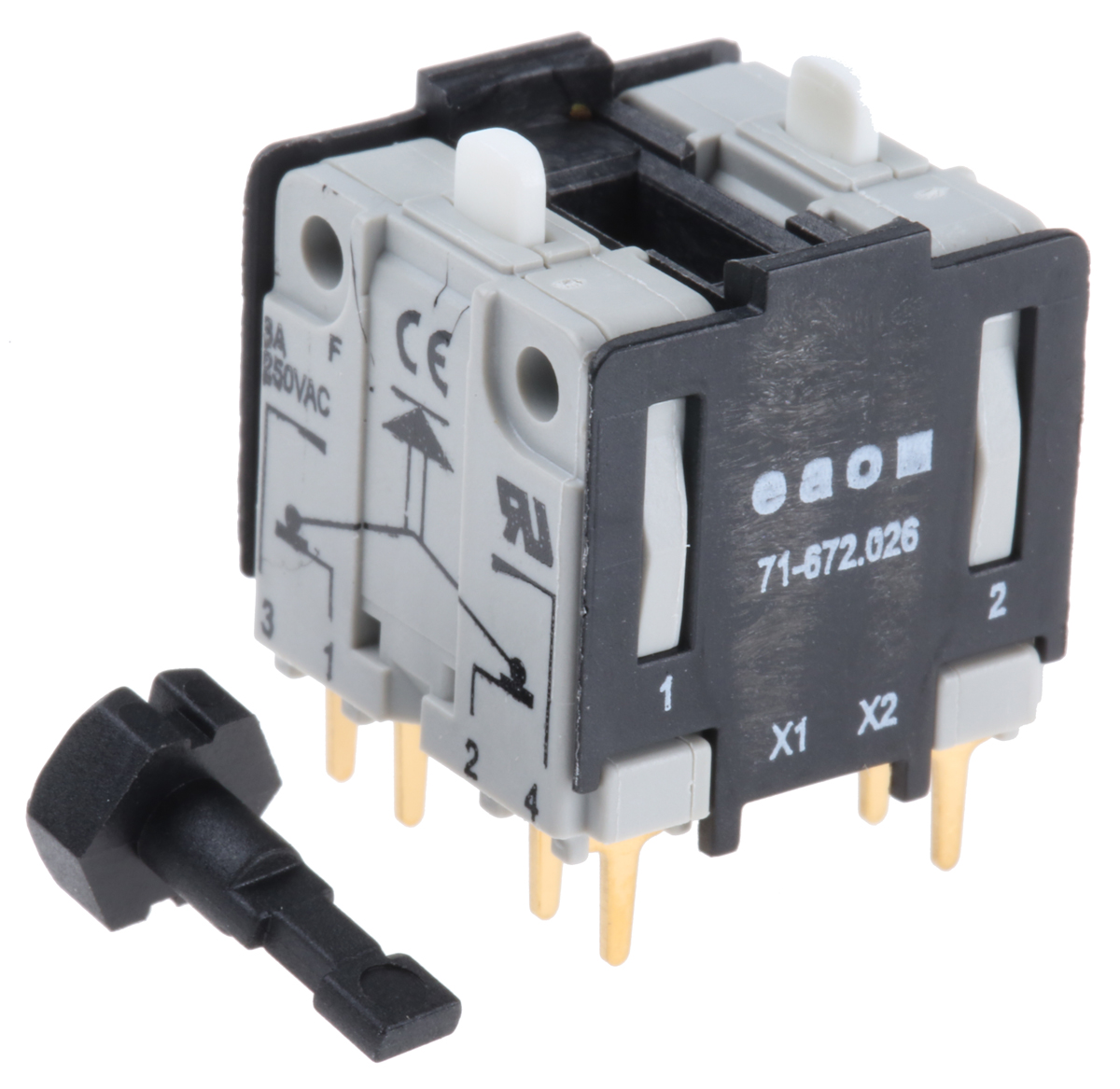 EAO Contact Block for Use with Series 71 Push Button Switches, 250V ac, 2NO + 2NC