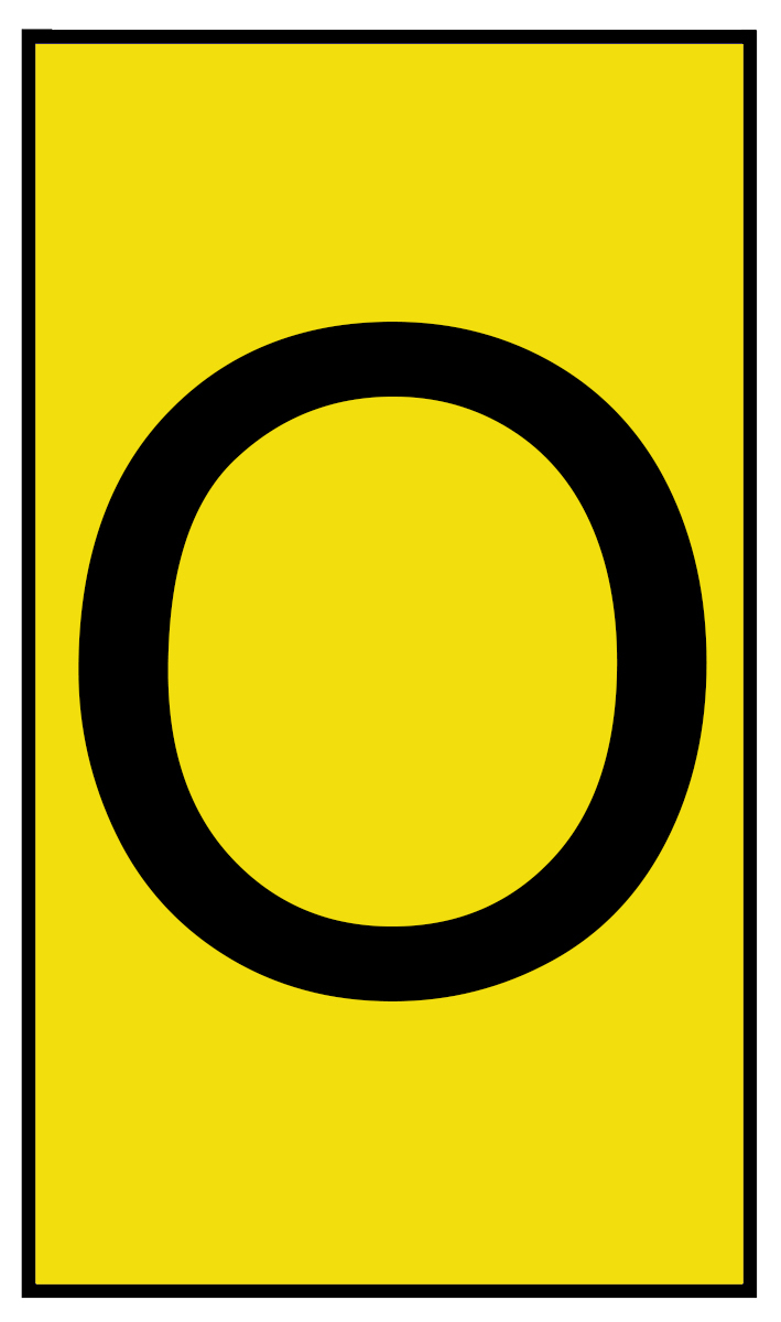 HellermannTyton Ovalgrip Slide On Cable Markers, Black on Yellow, Pre-printed "O", 1.8 → 6.0mm Cable, 901-10466
