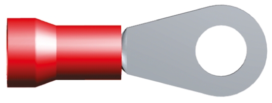 TE Connectivity, PLASTI-GRIP Insulated Ring Terminal, M8 Stud Size, 6.6mm² to 10.5mm² Wire Size, Red