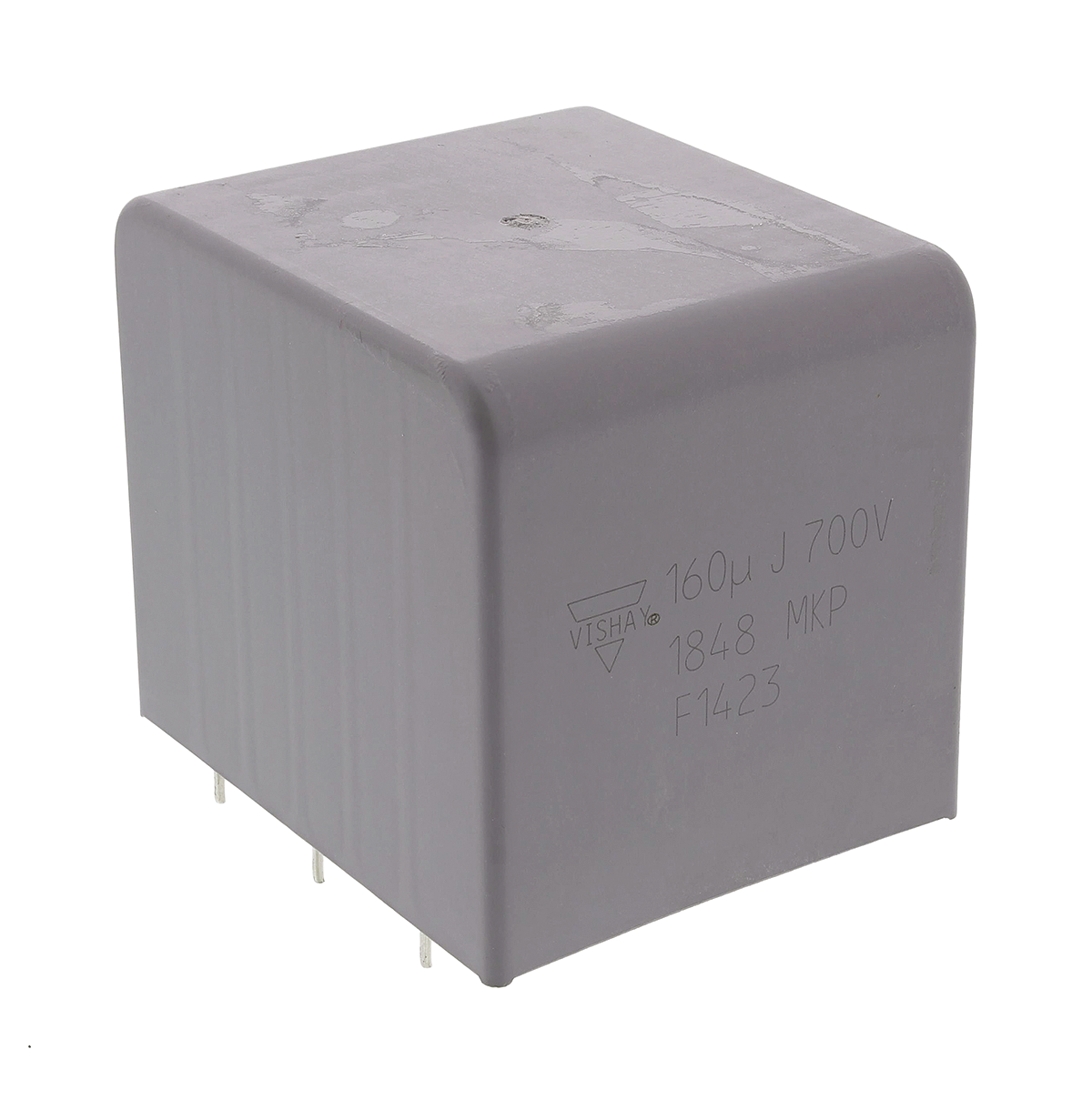 Vishay MKP1848 DC-Link Polypropylene Film Capacitor, 700V dc, ±5%, 160μF, Through Hole
