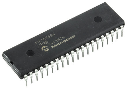 Microchip PIC16F884-I/P, 8 bit PIC, PIC16F884 Microcontroller, 40 MHz, 7kB FLASH, 40-Pin PDIP
