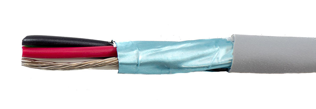 Alpha Wire Ecogen Ecocable Mini Control Cable, 4 Cores, 0.38 mm² 22 AWG, Screened, 30 m, Grey Modified Polyphenylene