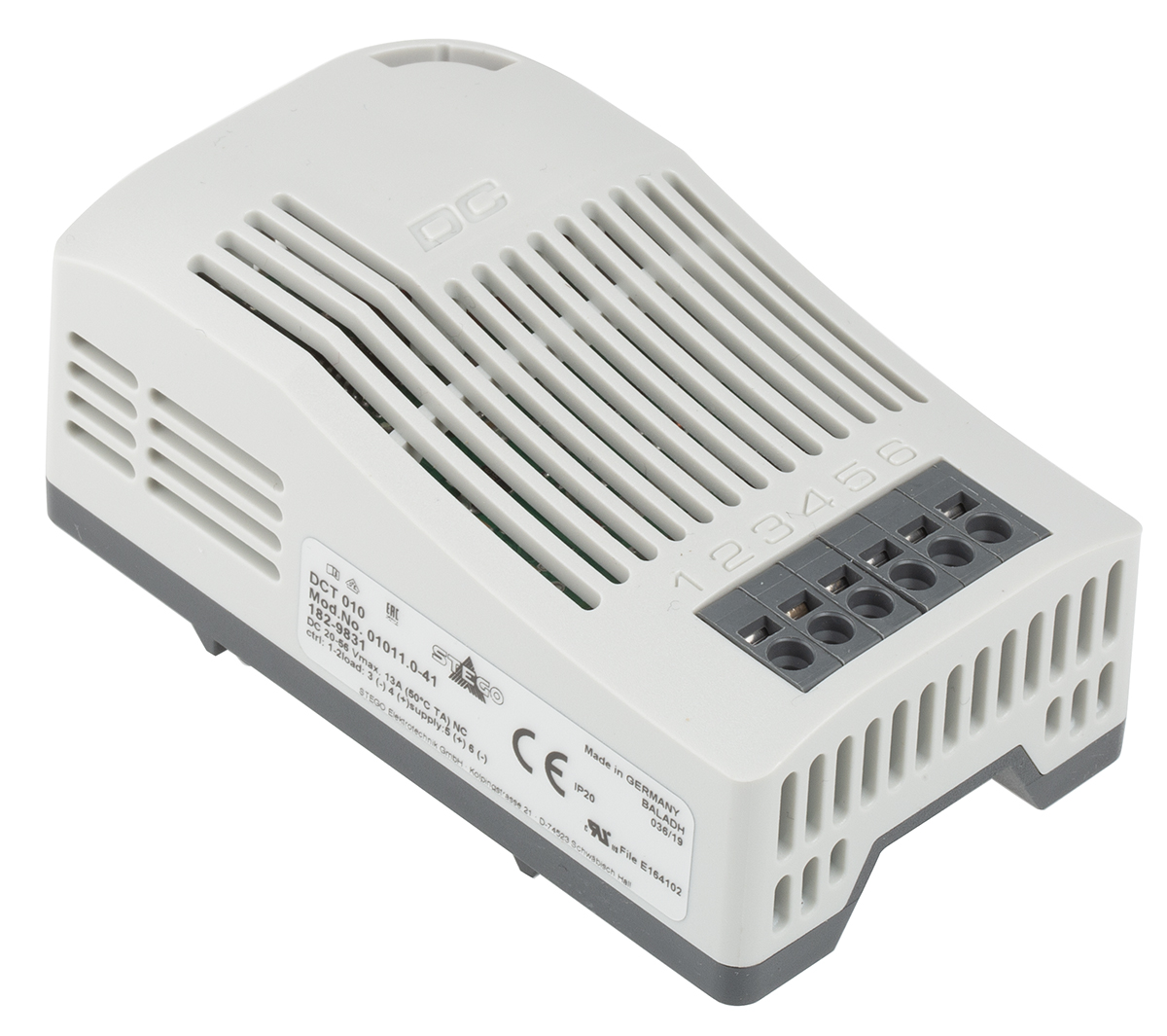 STEGO DCT 010 NC Enclosure Thermostat, 20 → 56 V dc, -30 → +50 °C