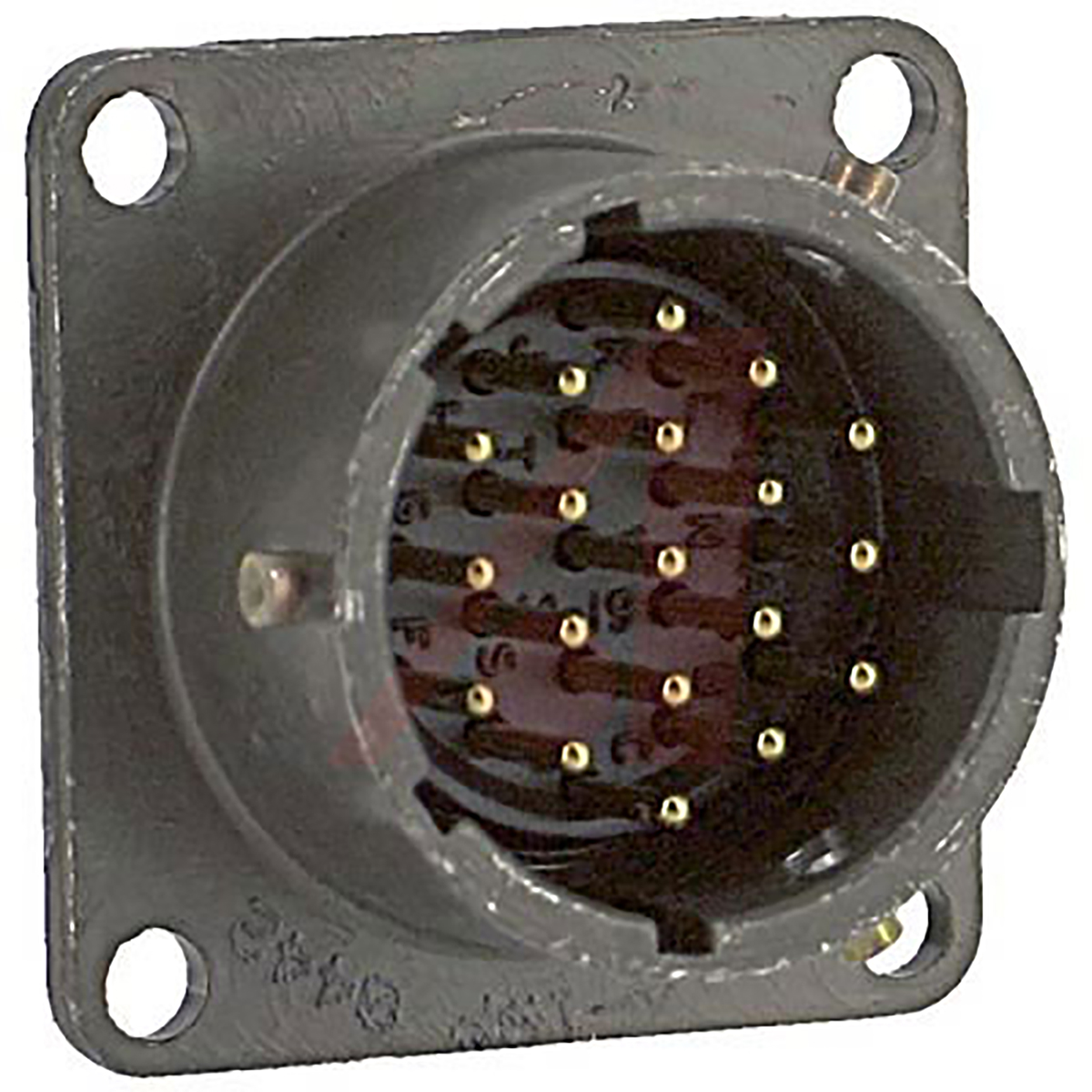 Amphenol Socapex, PT, Copper Alloy 19 Way Panel Mount MIL Spec Circular Connector ReceptacleGreen, Pin Contacts,Shell