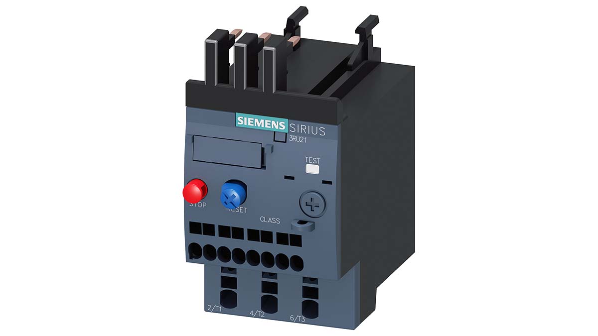 Siemens SIRIUS 3RU2 Thermal Overload Relay 1NO + 1NC, 500 mA Contact Rating, 0.12 kW, 690 Vac, 3P, SIRIUS