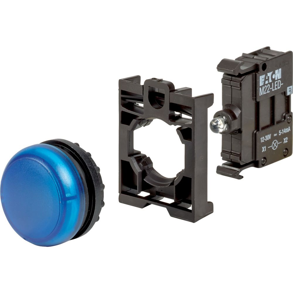 Eaton, Blue LED Indicator, 22.5mm Cutout, IP67, IP69K, Round