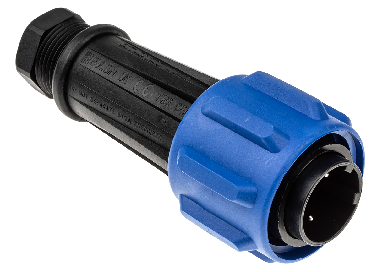 Bulgin Circular Connector, 2 Contacts, Cable, Standard Connector, Plug, Male, IP68, Buccaneer 900 Series