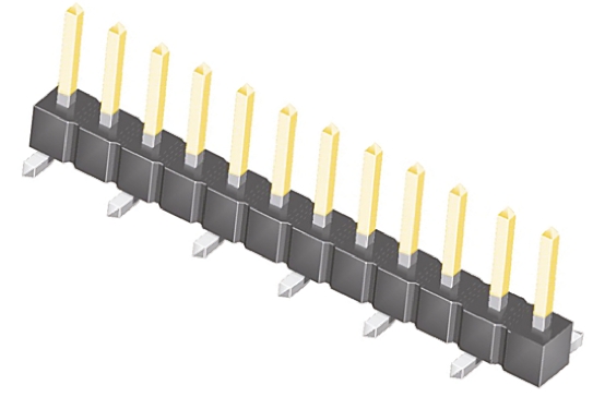 Samtec TSM Series Straight Surface Pin Header, 12 Contact(s), 2.54 mm Pitch, 1 Row, Unshrouded