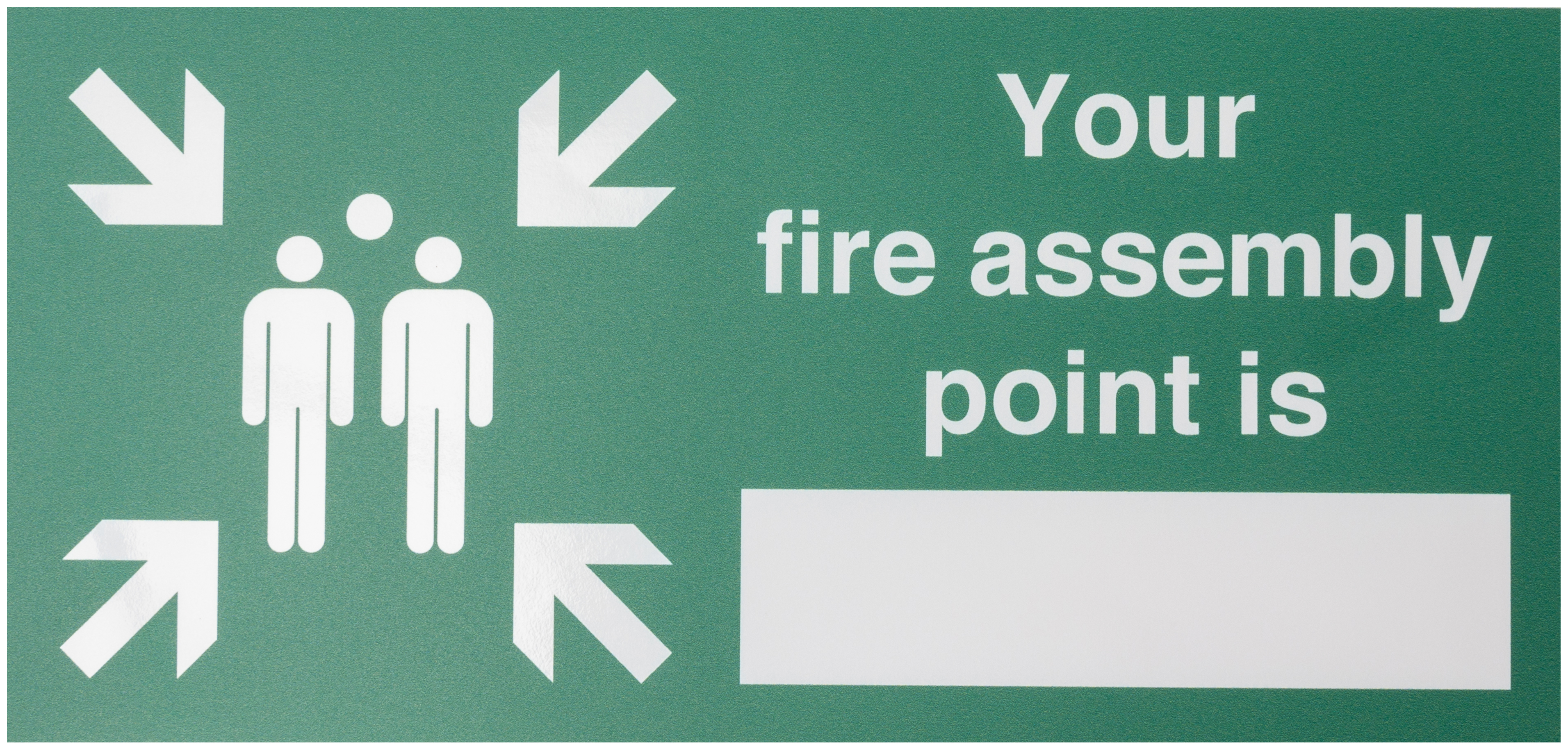 Vinyl Polyester Fire Safety Sign, Your Fire Assembly Point Is With English Text Self-Adhesive