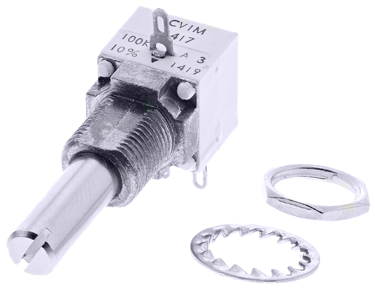 Vishay P11S 100kΩ Rotary Potentiometer 1-Gang Panel Mount, P11S2V0FLSY00D0046
