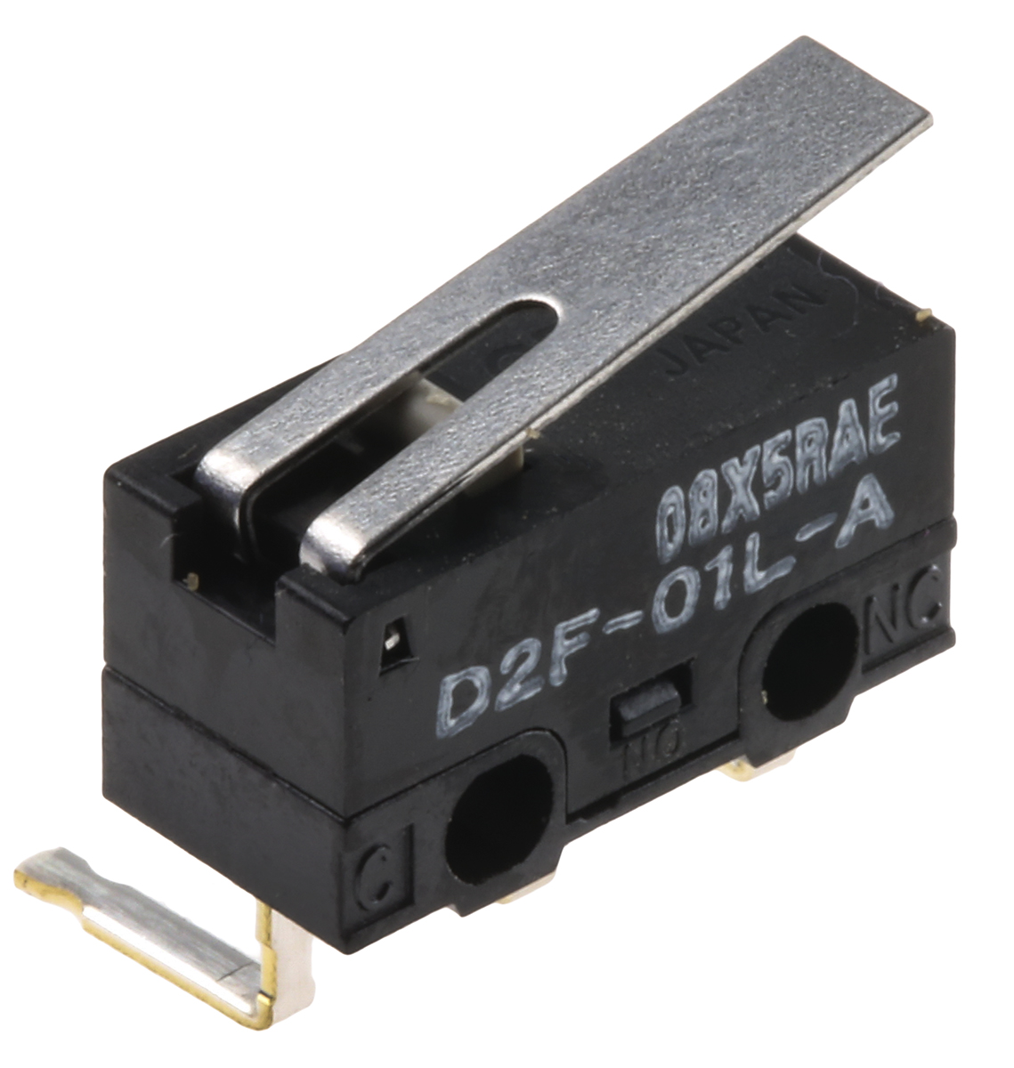 Omron Hinge Lever Micro Switch, Right Angle PCB Terminal, 100 mA @ 30 V dc, SPDT, IP40