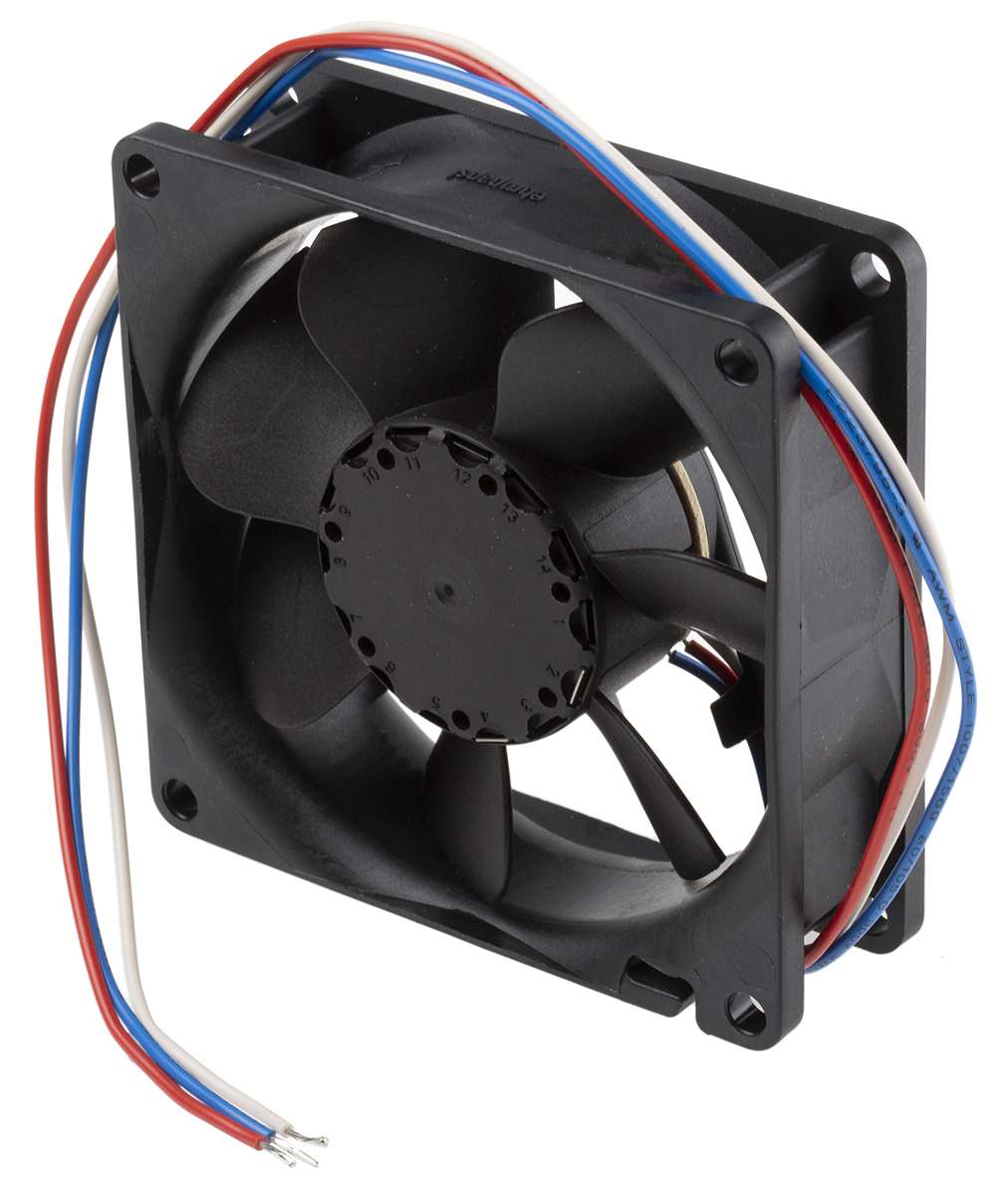 ebm-papst 8400 N Series Axial Fan, 24 V dc, DC Operation, 79m³/h, 2.8W, 80 x 80 x 25mm