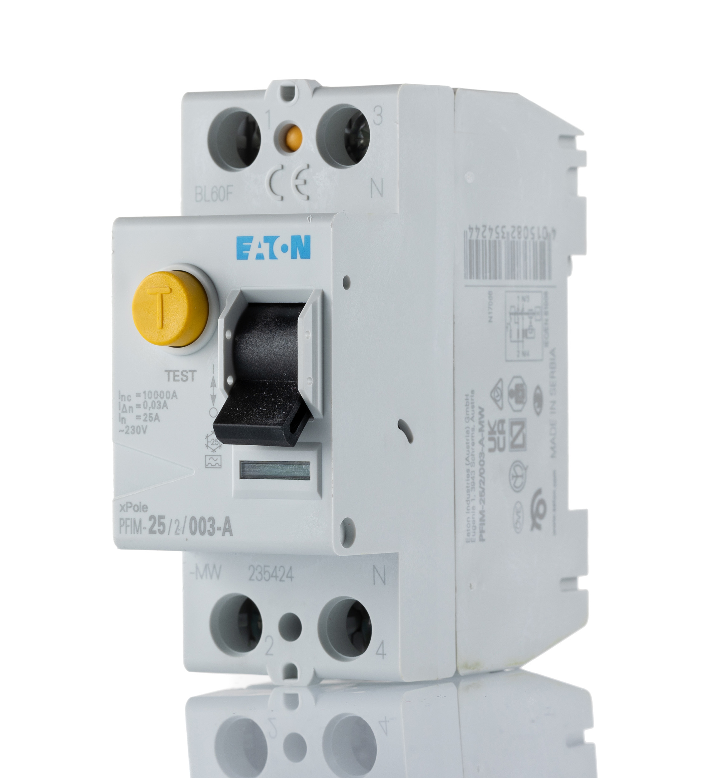 Eaton RCD, 25A, 2 Pole, 30mA, Type A