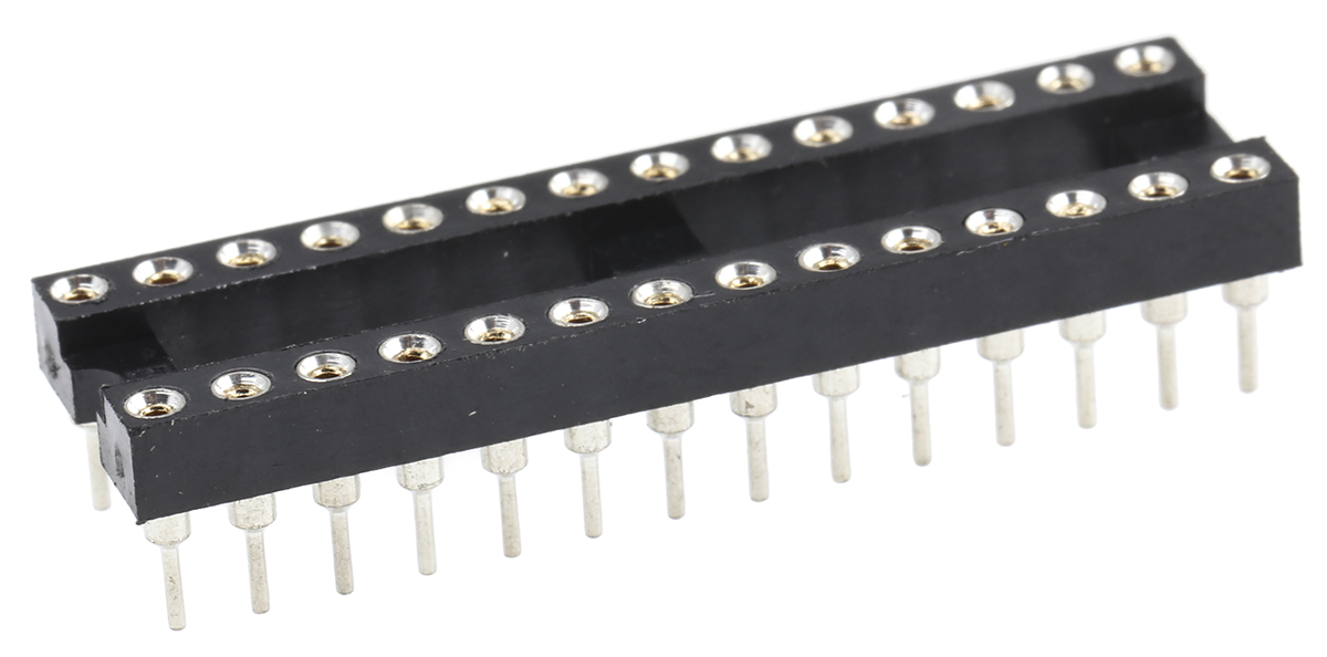 ASSMANN WSW 2.54mm Pitch Vertical 28 Way, Through Hole Turned Pin Open Frame IC Dip Socket, 3A