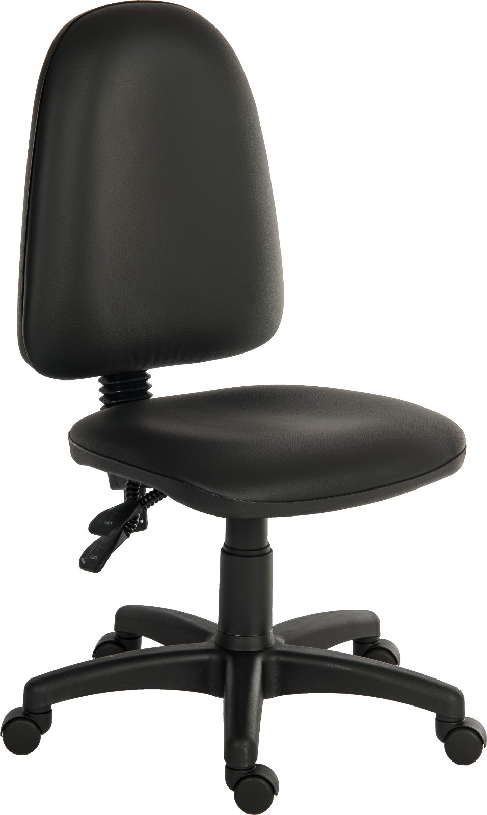 RS PRO Black Polyurethane Operator Chair, 120kg Weight Capacity