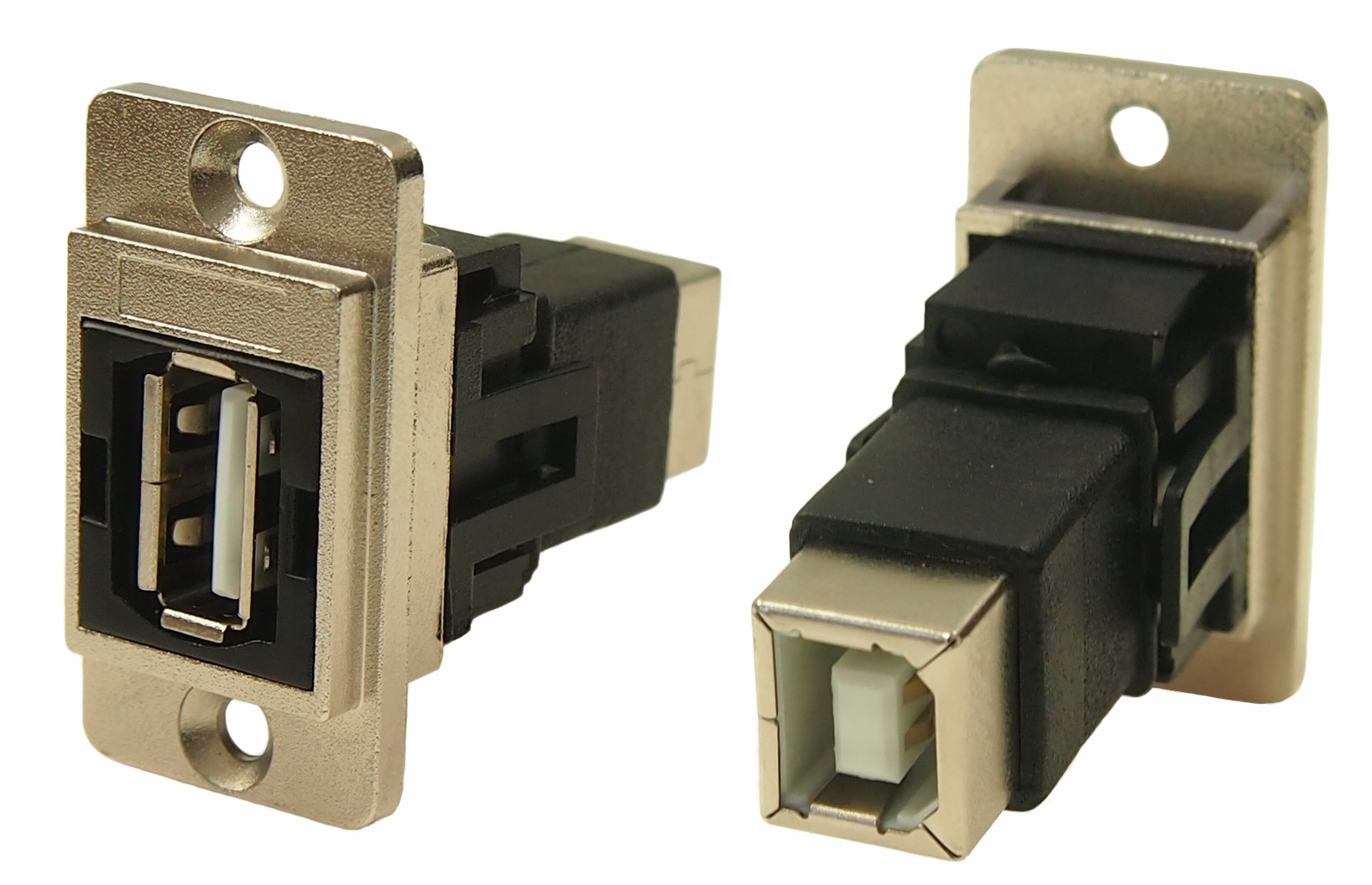 RS PRO Straight, Panel Mount, Socket to Socket- Dual Port Type A to B 2.0 USB Connector