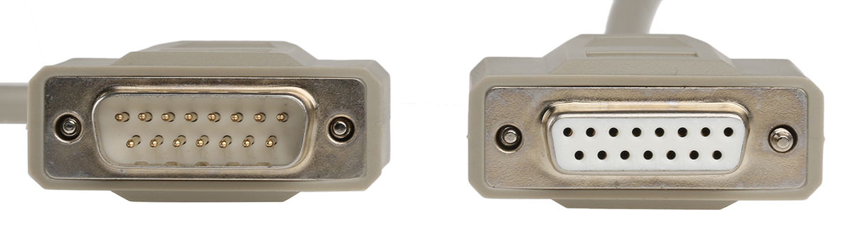 Phoenix Contact Male 15 Pin D-sub to Female 15 Pin D-sub Serial Cable, 1m PVC