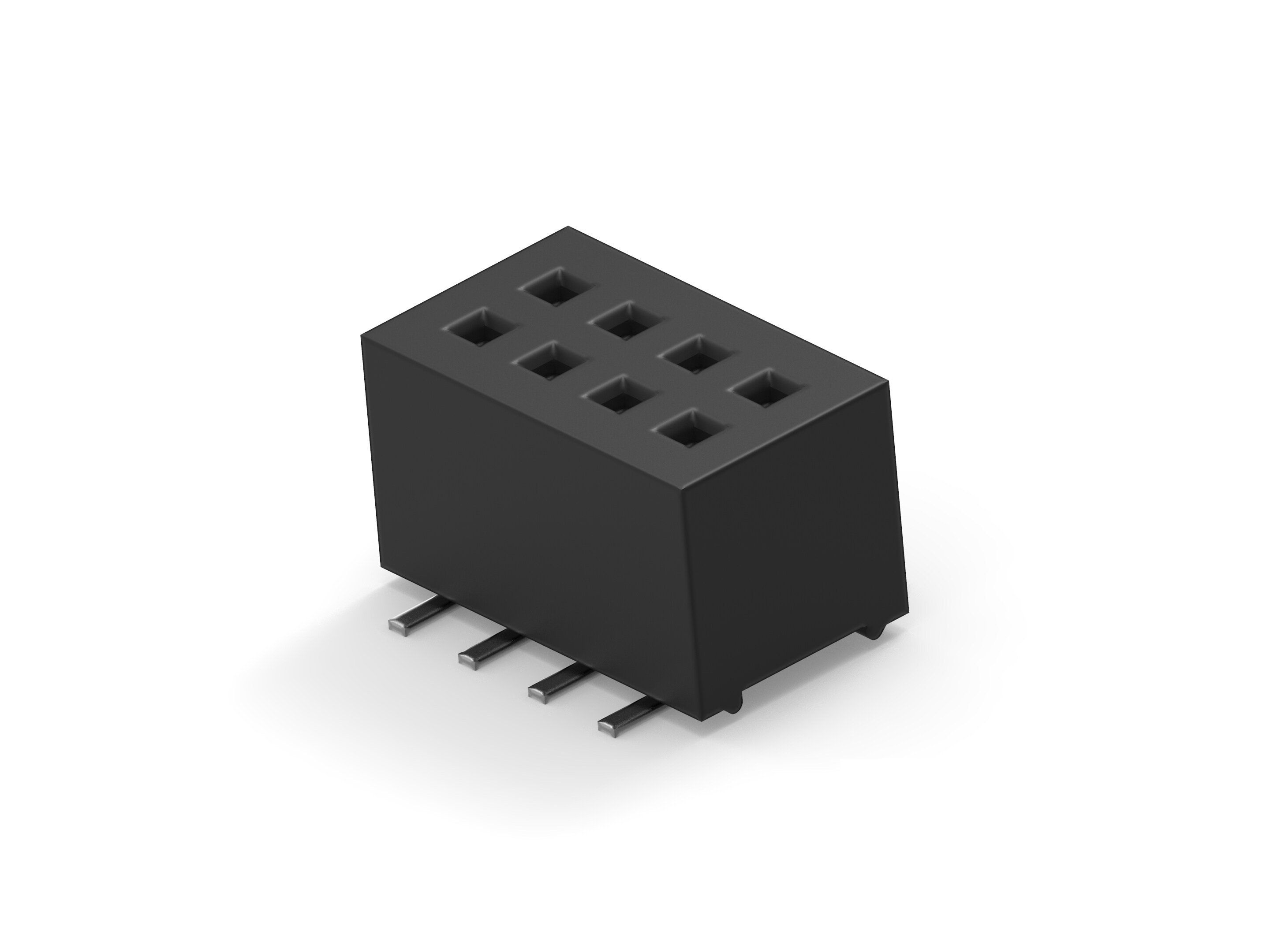 TE Connectivity 1MM-R Series Vertical Board Mount PCB Socket, 8-Contact, 2-Row, 1mm Pitch, Surface Mount Termination