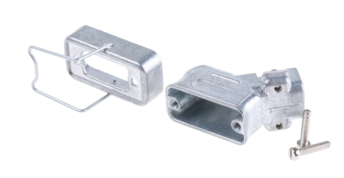 Cinch Right Angle D Sub Backshell, 9 Way, Strain Relief