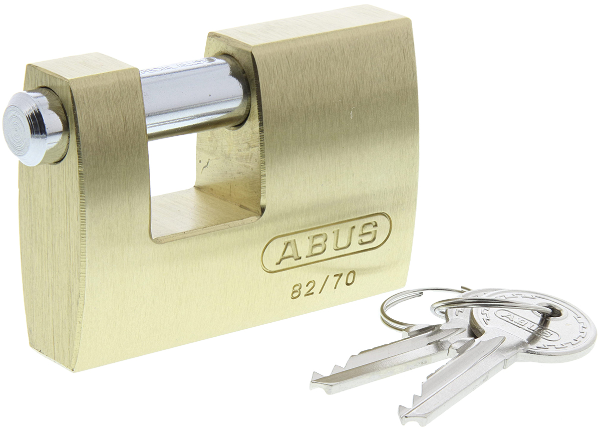 ABUS Key Weatherproof Brass, Steel Padlock, 12mm Shackle, 70mm Body