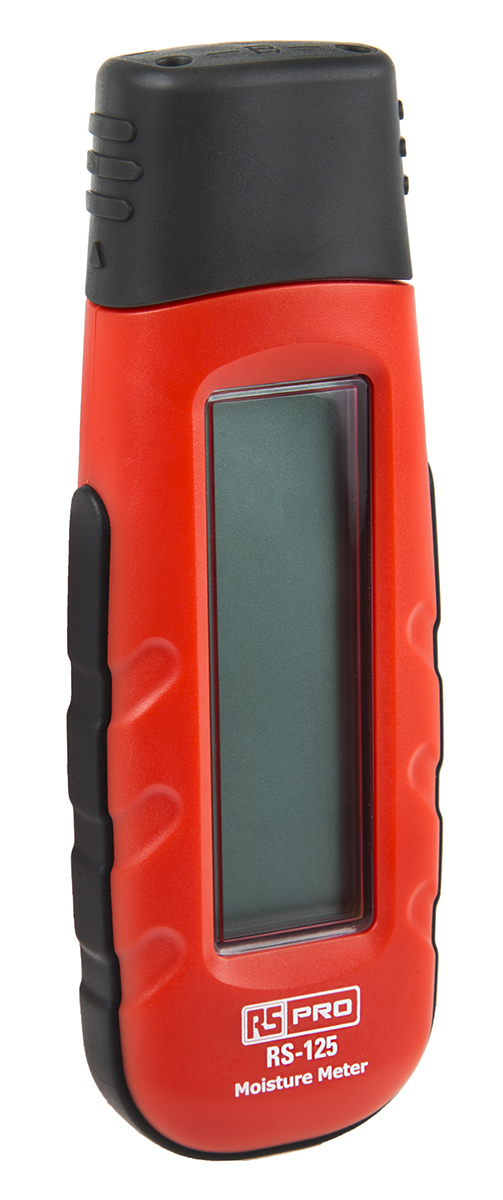 RS PRO RS-125 Moisture Meter, 0.2 → 2 %, 6 → 44 % RH Max, ±0.05 (Materials) %, ±1 (Wood) % Accuracy,