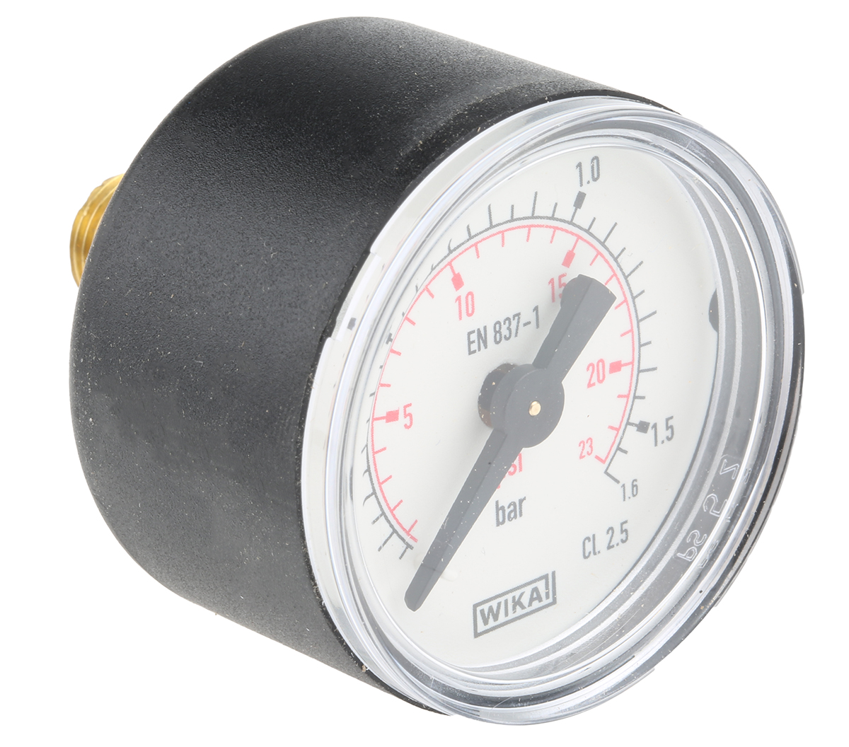 WIKA Analogue Pressure Gauge 1.6bar Back Entry 40mm Outside Diameter, With RS Calibration
