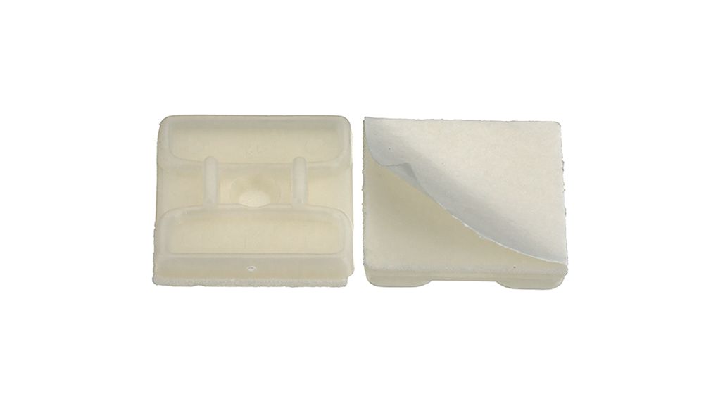 RND Self Adhesive White Cable Tie Mount, 2.4mm Max. Cable Tie Width