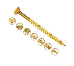 UNIFIX VORTEX Pozidriv Countersunk Steel Wood Screw, Yellow Passivated, Zinc Plated, 6mm Thread, 100mm Length