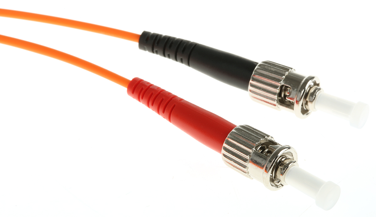RS PRO LC to ST Simplex Multi Mode OM1 Fibre Optic Cable, 62.5/125μm, Orange, 5m