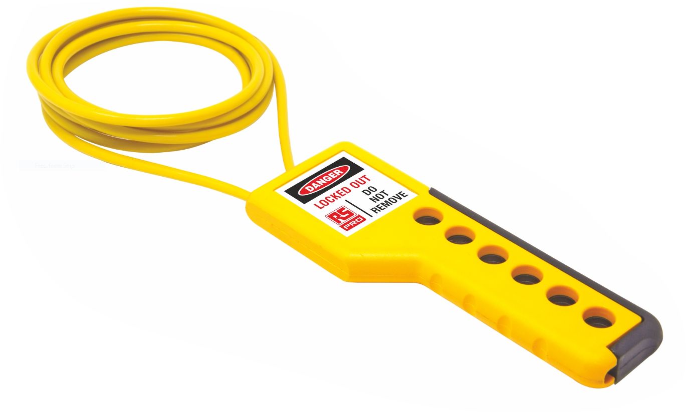 RS PRO Black, Blue, Yellow 6-Lock ABS, Nylon Cable Lock, 7mm Shackle