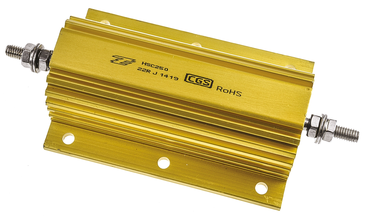 TE Connectivity, 22Ω 250W Wire Wound Chassis Mount Resistor HSC25022RJ ±5%
