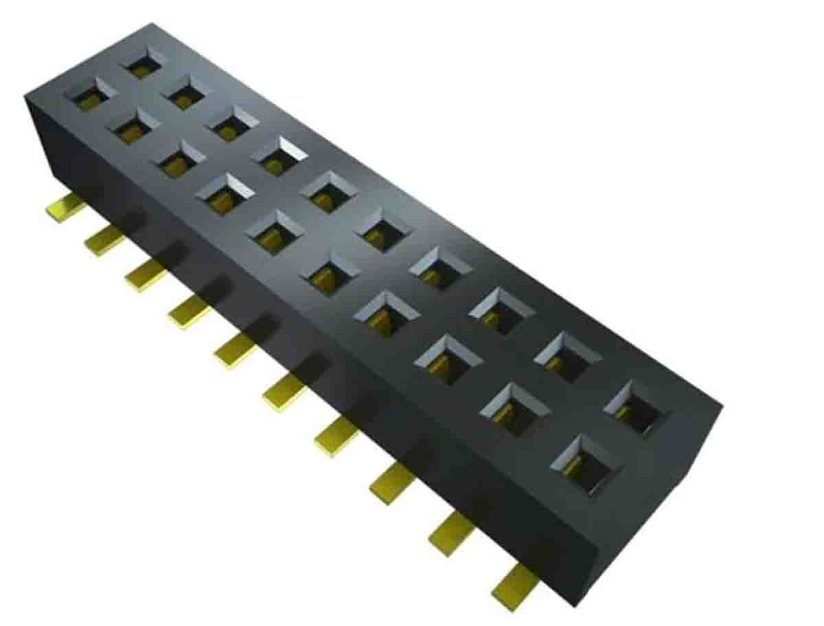Samtec CLP Series Vertical Surface Mount PCB Socket, 4-Contact, 2-Row, 1.27mm Pitch, Press-In Termination