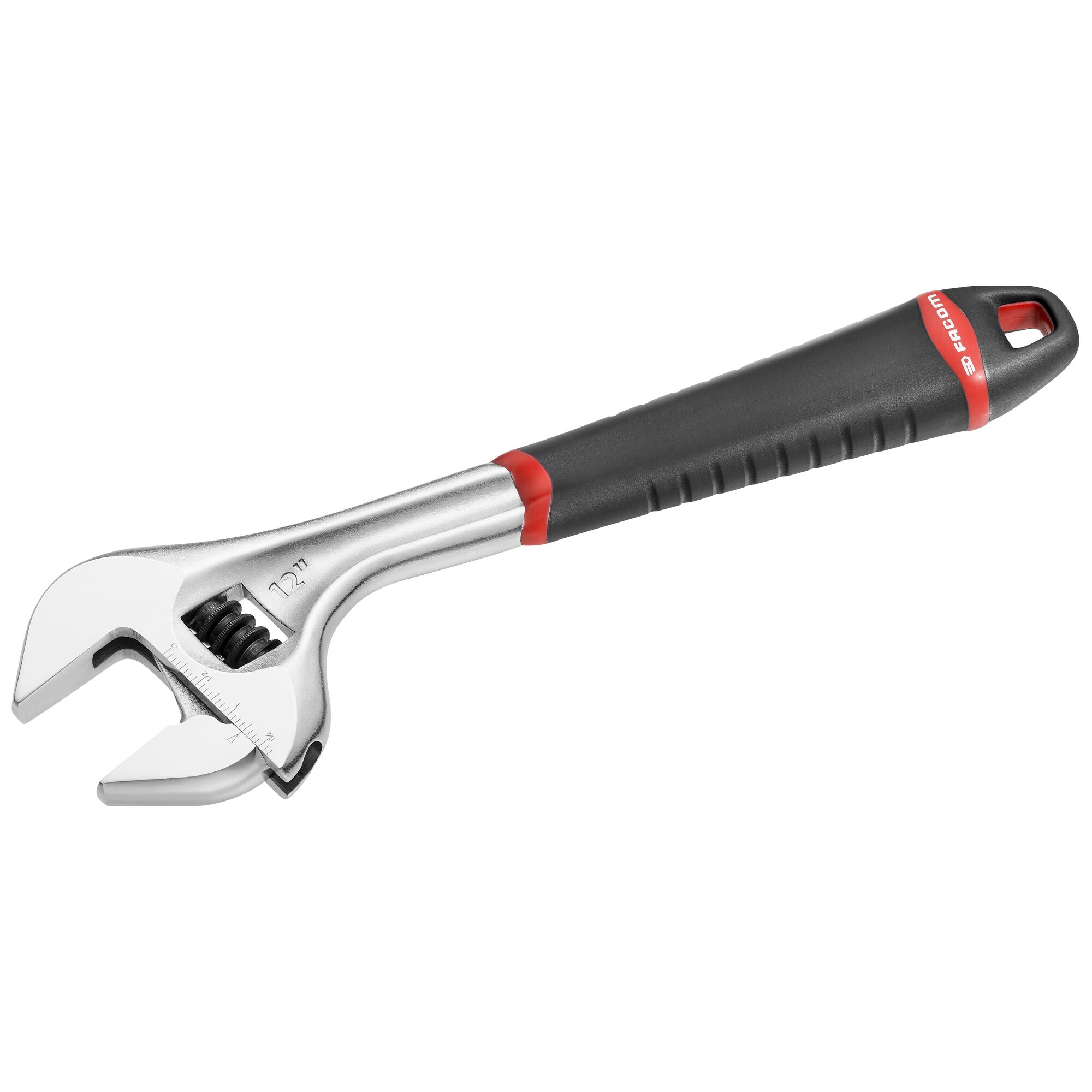 Facom Adjustable Spanner, 376 mm Overall, 50mm Jaw Capacity, Bi-Material Handle