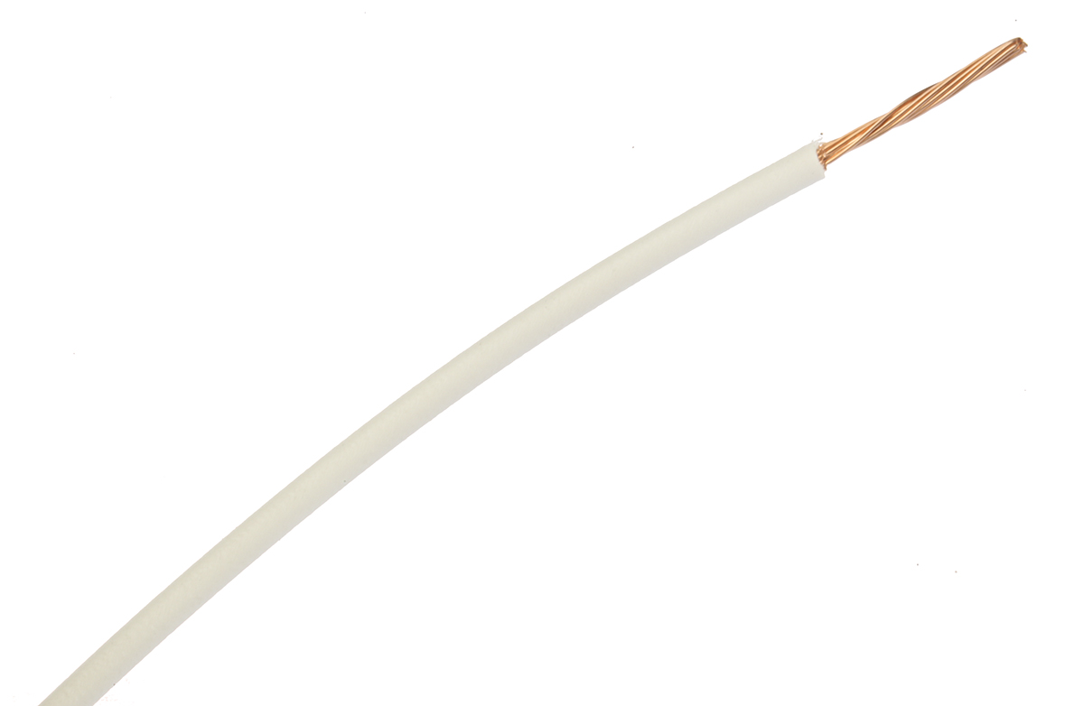 TE Connectivity ACW Series White 1 mm² Automotive Wire, 19/0.26 mm, 100m, ACW0219-1.00-9