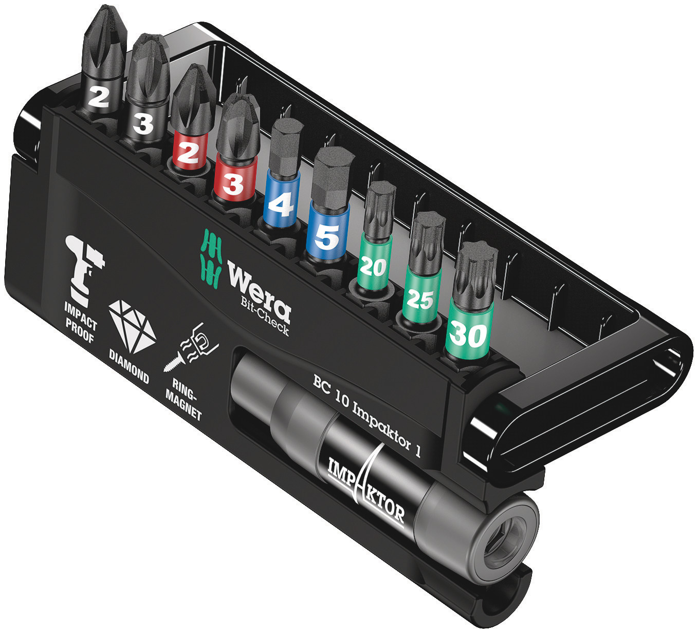 Wera Impact Bit Set 10 Pieces, Hexagon