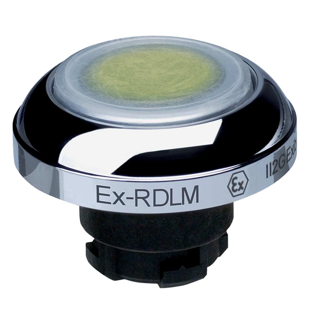 Schmersal EX-RDL Series Yellow Illuminated Momentary Push Button Head, 22.3mm Cutout, IECEx