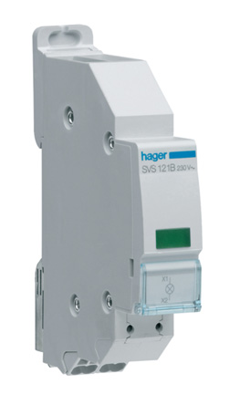 Hager Green LED Indicator, IP20, Rectangular, 230V