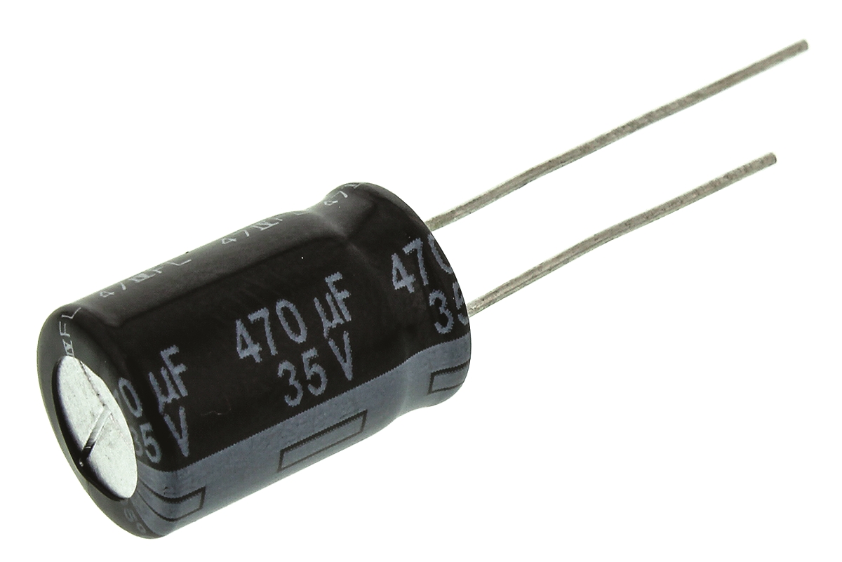 Panasonic 470μF Aluminium Electrolytic Aluminium Electrolytic Capacitor 35V dc, Radial, Through Hole - EEUFR1V471