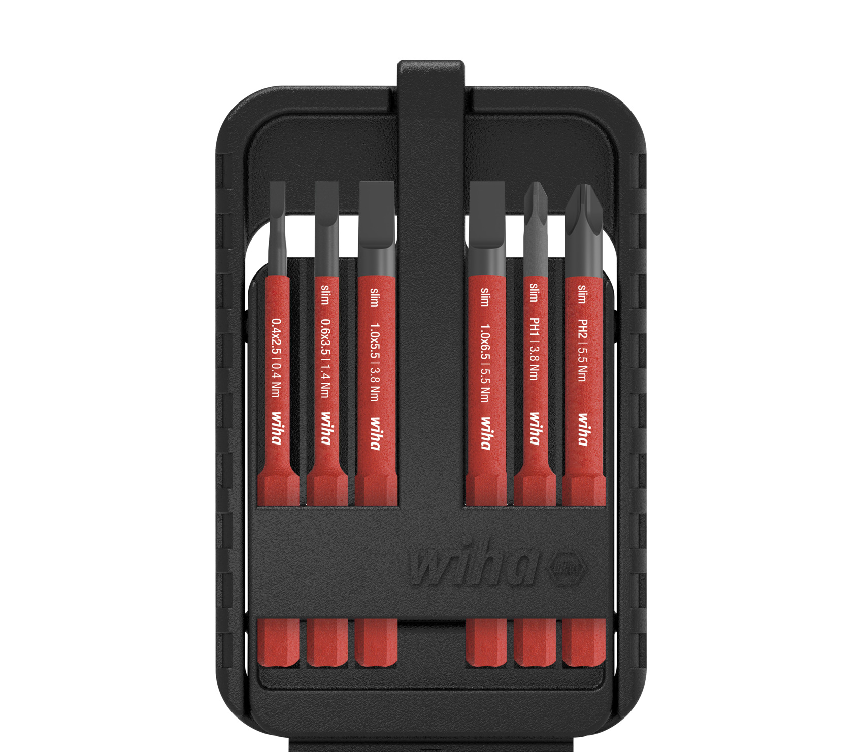 Wiha Electric Bit Set 6 Pieces, Phillips, Slotted