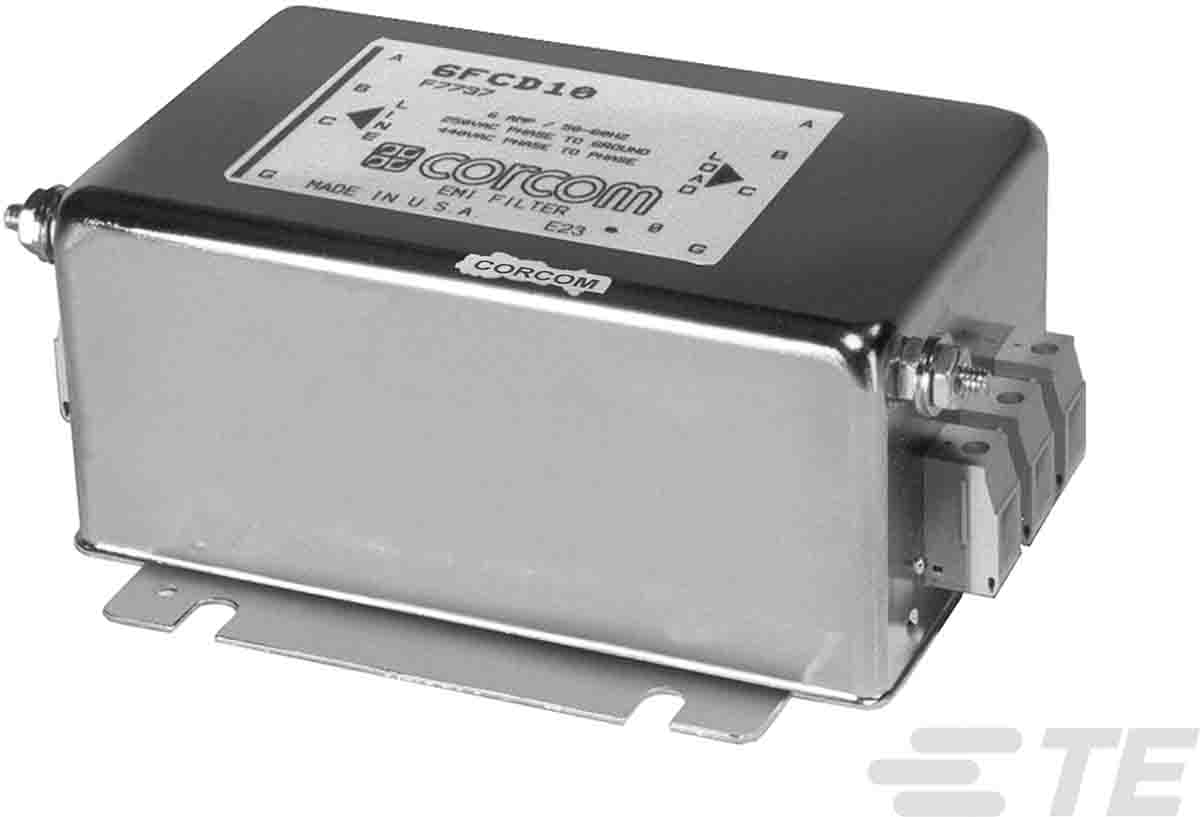 TE Connectivity, Corcom FCD 6A 480/277 V ac 50Hz, Flange Mount Power Line Filter, Terminal Block 3 Phase