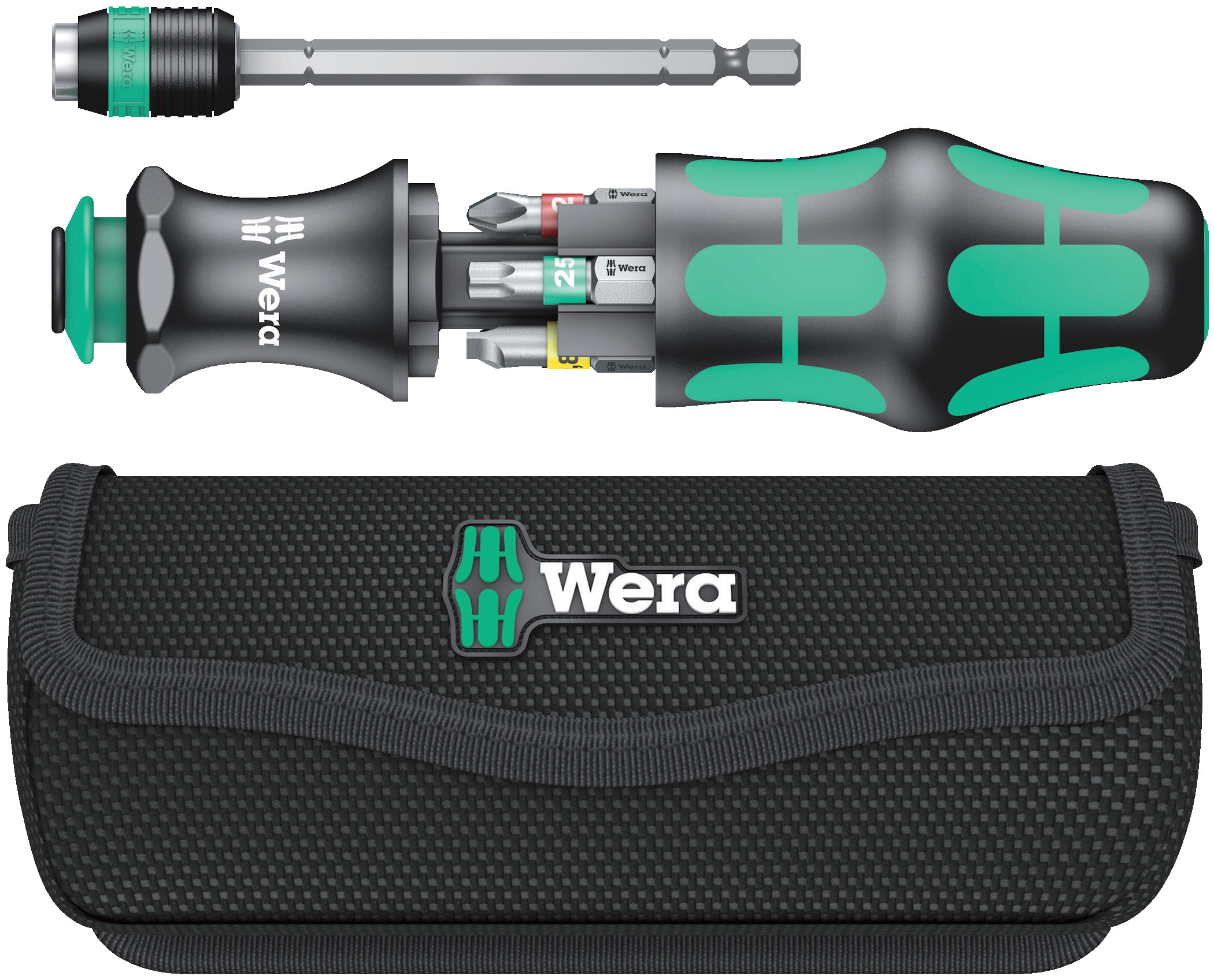 Wera Driver Bit Set 7 Pieces, Hexagon, Phillips, Pozidriv, Slotted, Torx