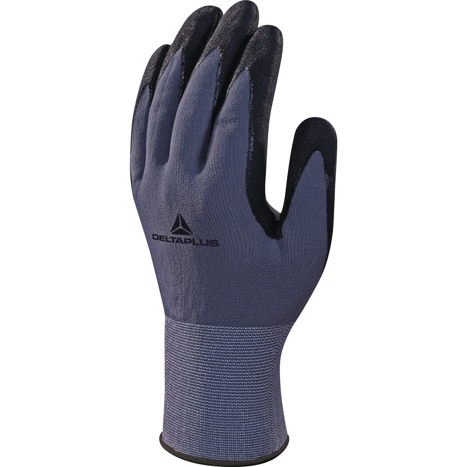 Delta Plus VE727 Black, Grey Polyamide, Spandex Work Gloves, Size 9, Aqua Polymer Coating