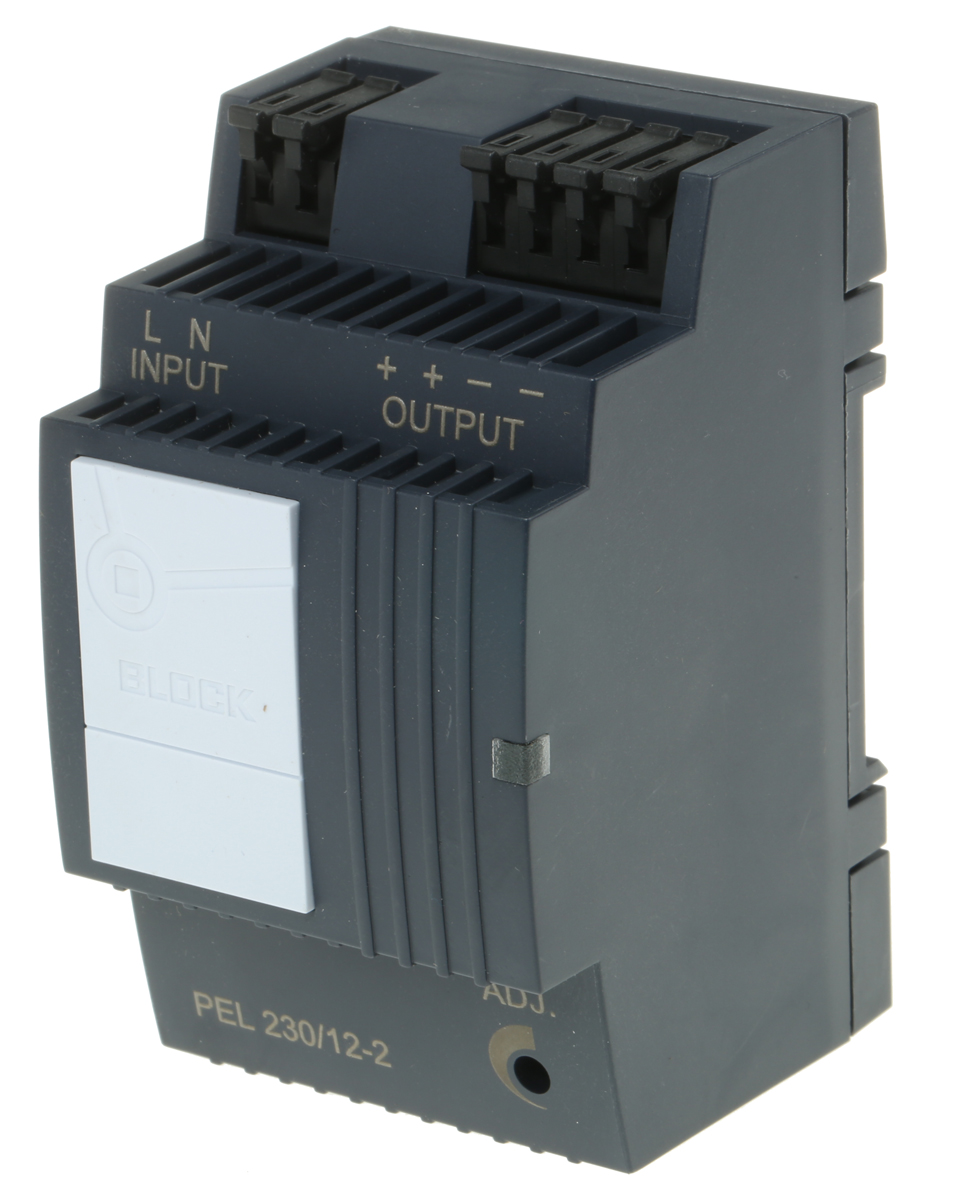 Block PEL 230 Switched Mode DIN Rail Power Supply, 85 → 264 V ac / 120 → 373V dc ac, dc Input, 12V dc dc