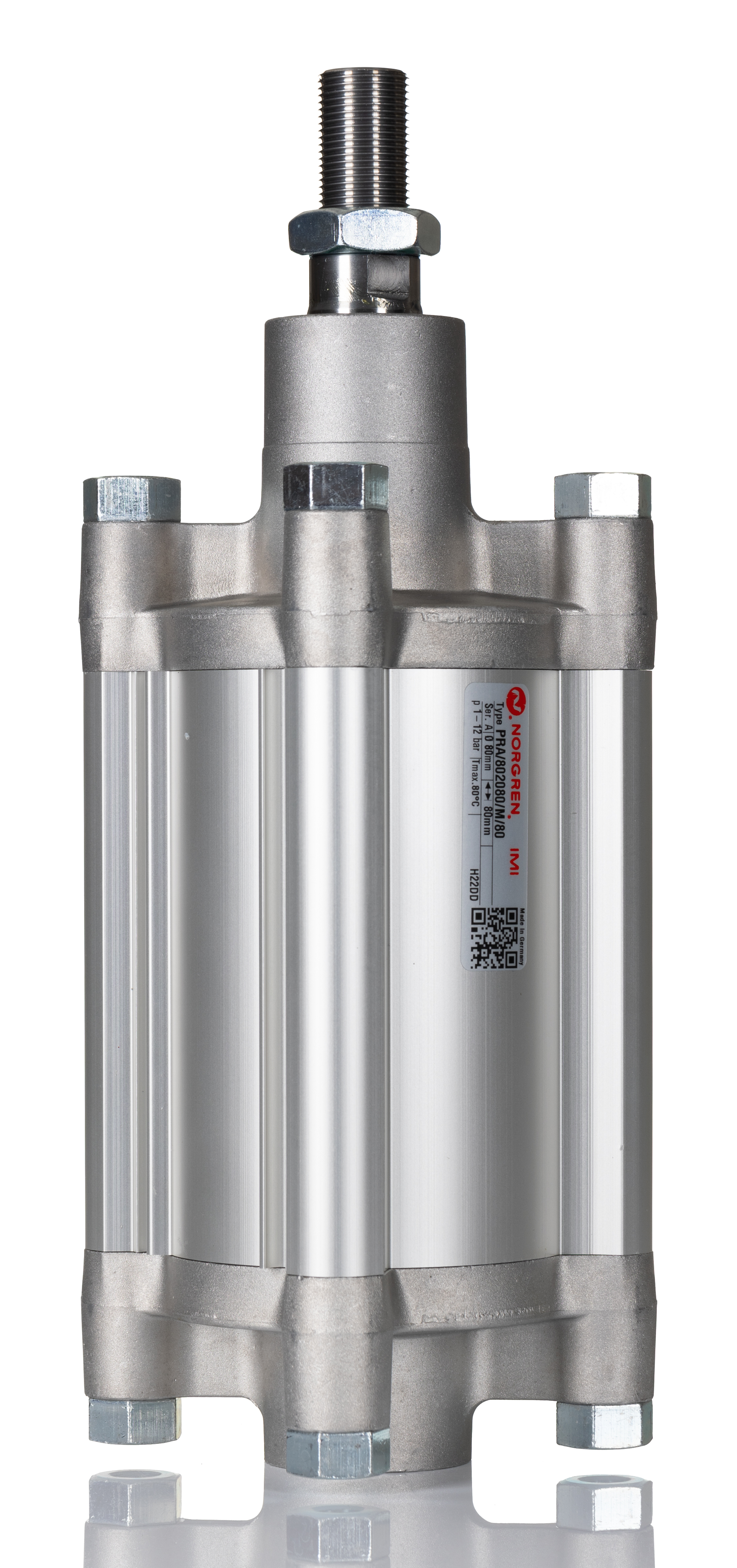 Norgren Double Acting Cylinder - 80 mm Bore, 80 mm PRA Series, Double Acting Acting