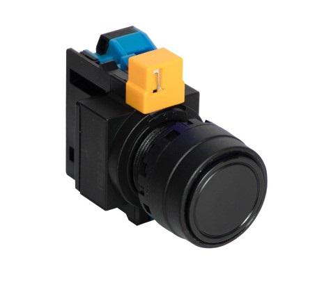 Idec HW Series Series Push Button, Momentary, Panel Mount, 22.3mm Cutout, SPST, Black LED, 600V, IP20, IP65