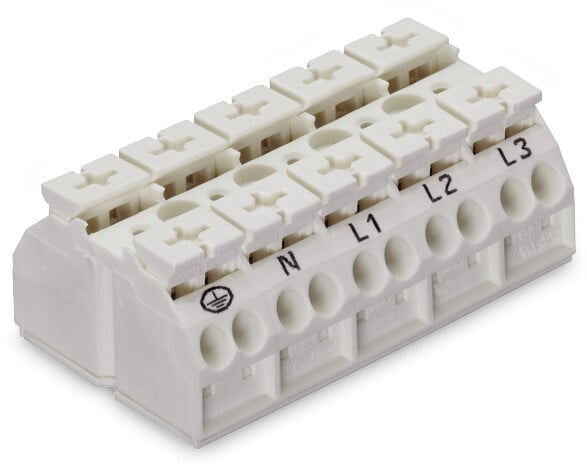 WAGO 862 Series Terminal Strip, 5-Way, 32A, 20 → 12 AWG Wire, Push-In Cage Clamp Termination
