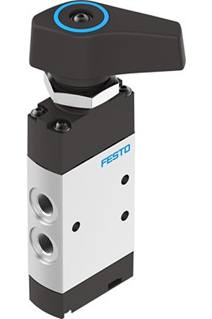 Festo Manual Valve Function Pneumatic Manual Control Valve VHEF Series, G 1/4, 1/4in, VHEF-E-B52-G18