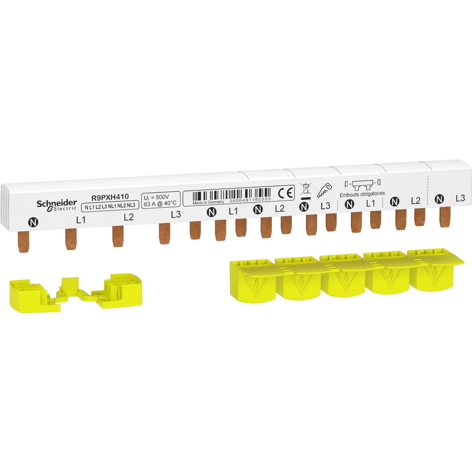 Resi9 Busbar, 230V ac, 18mm Pitch