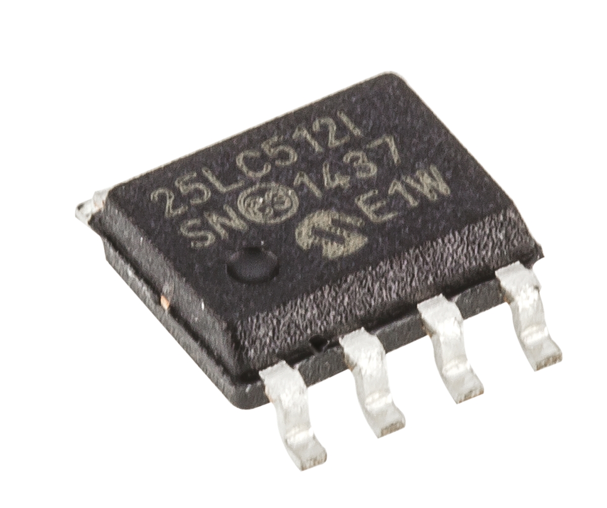 Microchip 25LC512-I/SN,  512 kB Serial EEPROM,  50 ns 8-Pin SOIC Serial-SPI